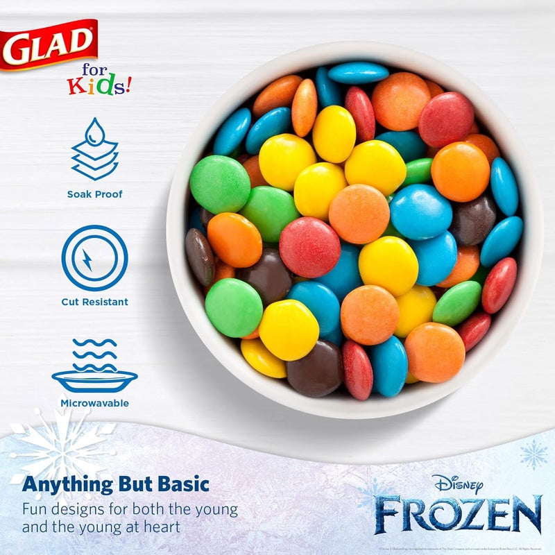 Glad for Kids Disney Frozen Disposable Paper Snack Bowls, Lids Not Included, Anna and Elsa - Heavy Duty, Microwavable, Disposable Snack Cups for Soup or Ice Cream, 6 Ounce, 32 Count - Image 3